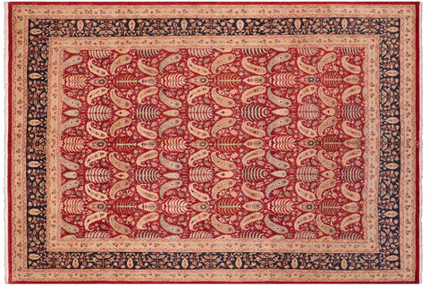 handmade Transitional Sarook Red Blue Hand Knotted RECTANGLE 100% WOOL area rug 8x10