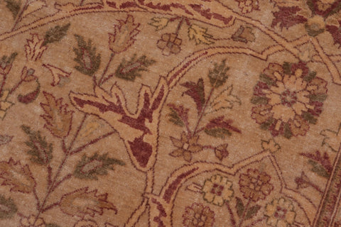 handmade Traditional Tabriz Lt. Gold Lt. Brown Hand Knotted RECTANGLE 100% WOOL area rug 9x12