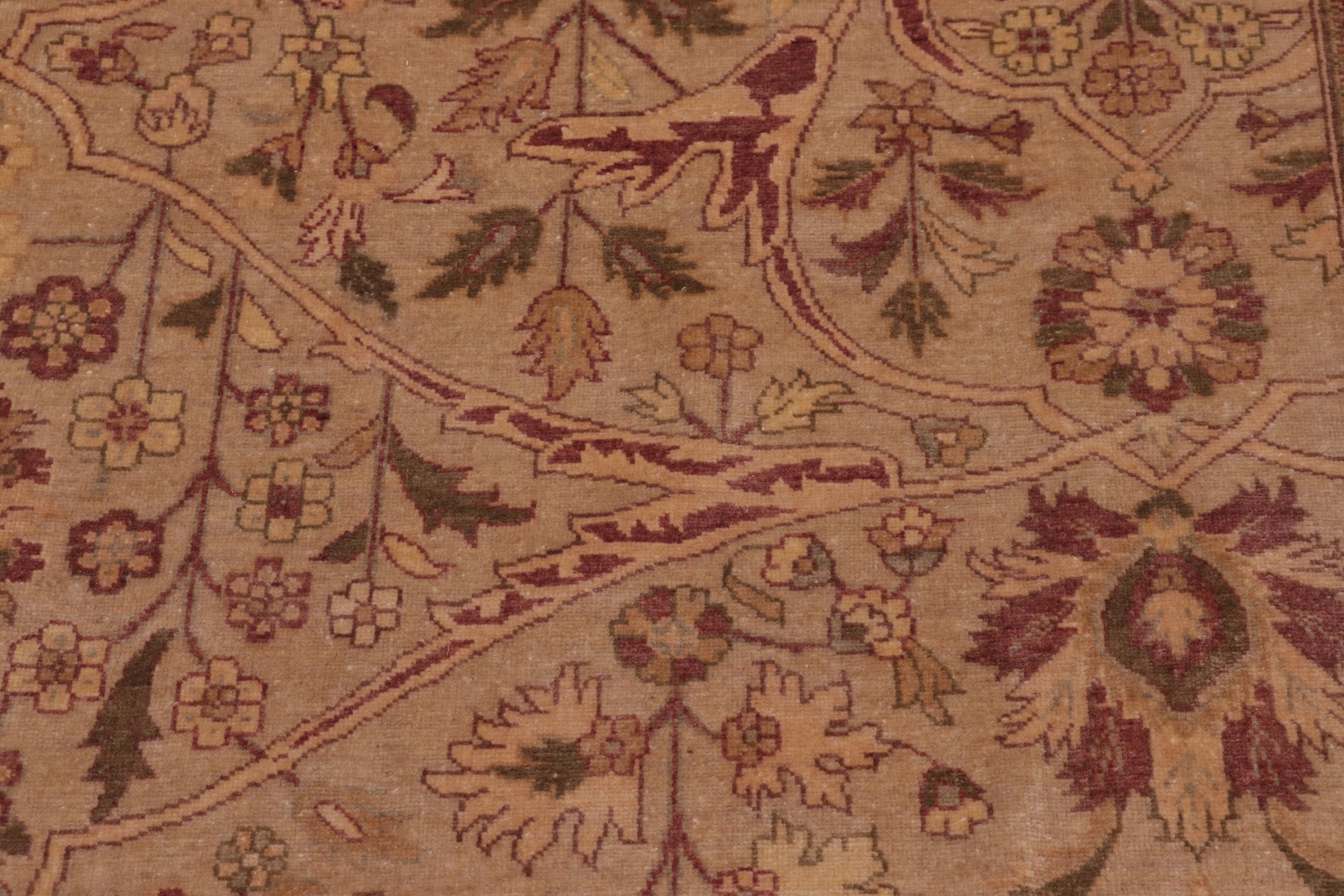 handmade Traditional Tabriz Lt. Gold Lt. Brown Hand Knotted RECTANGLE 100% WOOL area rug 9x12