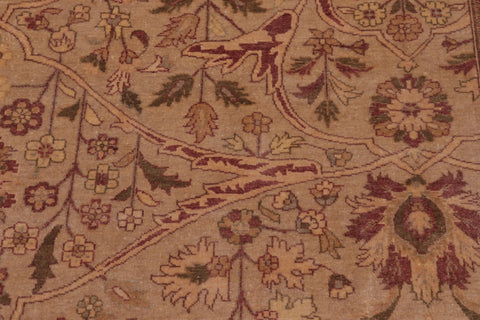 handmade Traditional Tabriz Lt. Gold Lt. Brown Hand Knotted RECTANGLE 100% WOOL area rug 9x12