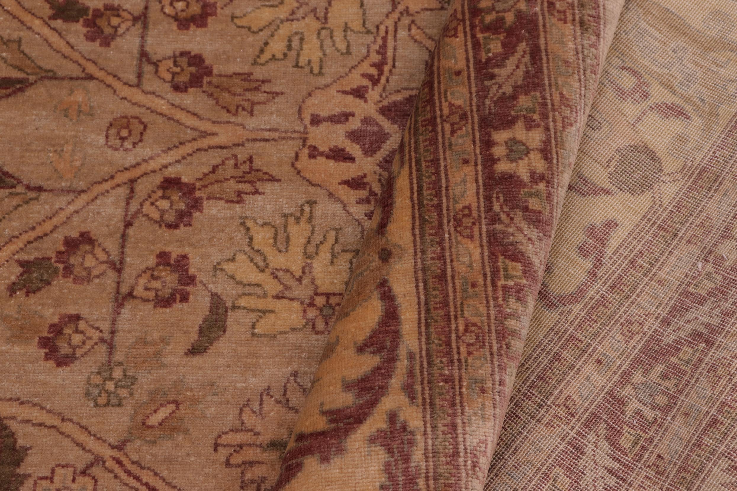 handmade Traditional Tabriz Lt. Gold Lt. Brown Hand Knotted RECTANGLE 100% WOOL area rug 9x12