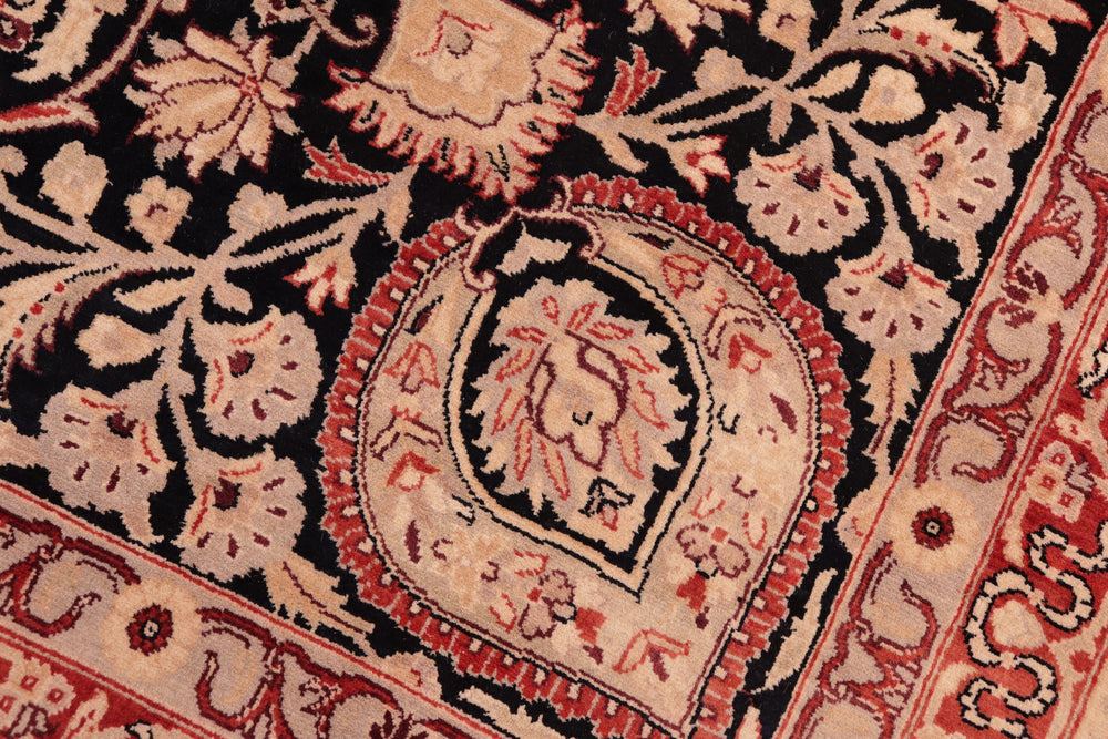 handmade Traditional Kirman Tan Red Hand Knotted RECTANGLE 100% WOOL area rug 8x11