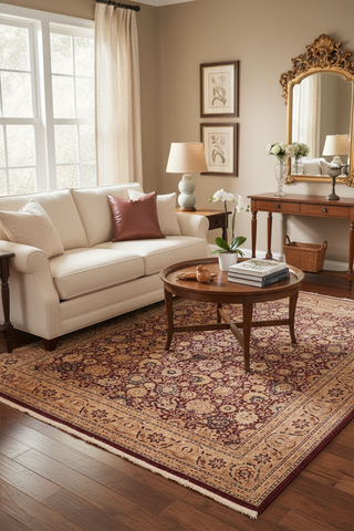 handmade Transitional Tabriz Aubergine Lt. Brown Hand Knotted RECTANGLE 100% WOOL area rug 8x10