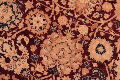 handmade Transitional Tabriz Aubergine Lt. Brown Hand Knotted RECTANGLE 100% WOOL area rug 8x10