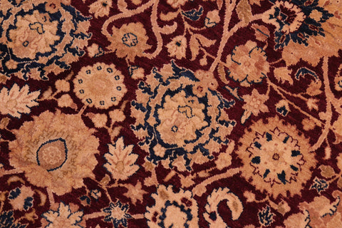 handmade Transitional Tabriz Aubergine Lt. Brown Hand Knotted RECTANGLE 100% WOOL area rug 8x10