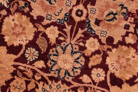 handmade Transitional Tabriz Aubergine Lt. Brown Hand Knotted RECTANGLE 100% WOOL area rug 8x10