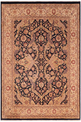 Traditional Agra Joslyn Drk. Blue Gold Hand Knotted Area rugs 8 x 10