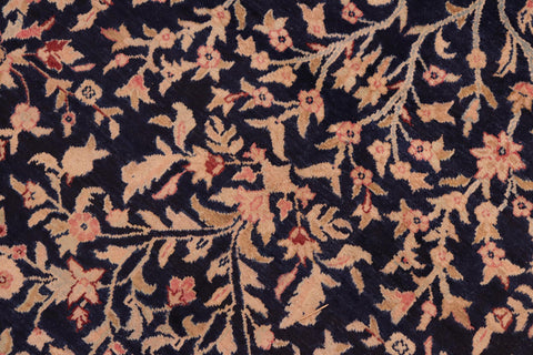 handmade Transitional Kirman Blue Gold Hand Knotted RECTANGLE 100% WOOL area rug 8x10