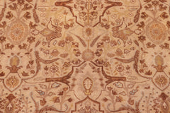 handmade Traditional Lahore Gold Tan Hand Knotted RECTANGLE 100% WOOL area rug 8' x 10'
