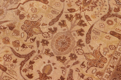 handmade Traditional Lahore Gold Tan Hand Knotted RECTANGLE 100% WOOL area rug 8' x 10'