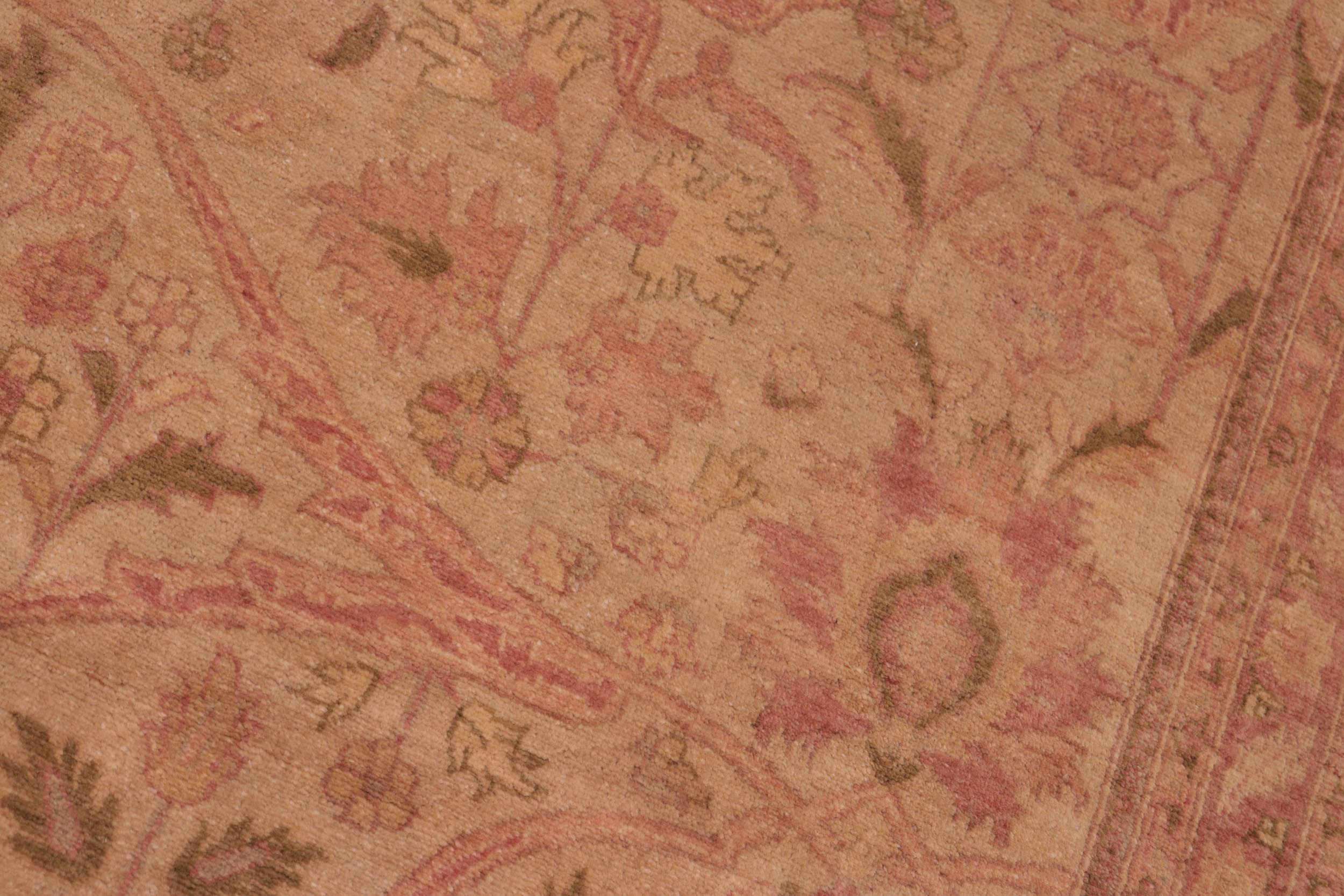 handmade Transitional Lahore Tan Green Hand Knotted RECTANGLE 100% WOOL area rug 8' x 10'
