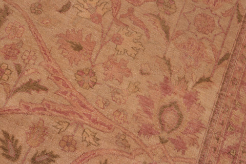handmade Transitional Lahore Tan Green Hand Knotted RECTANGLE 100% WOOL area rug 8' x 10'
