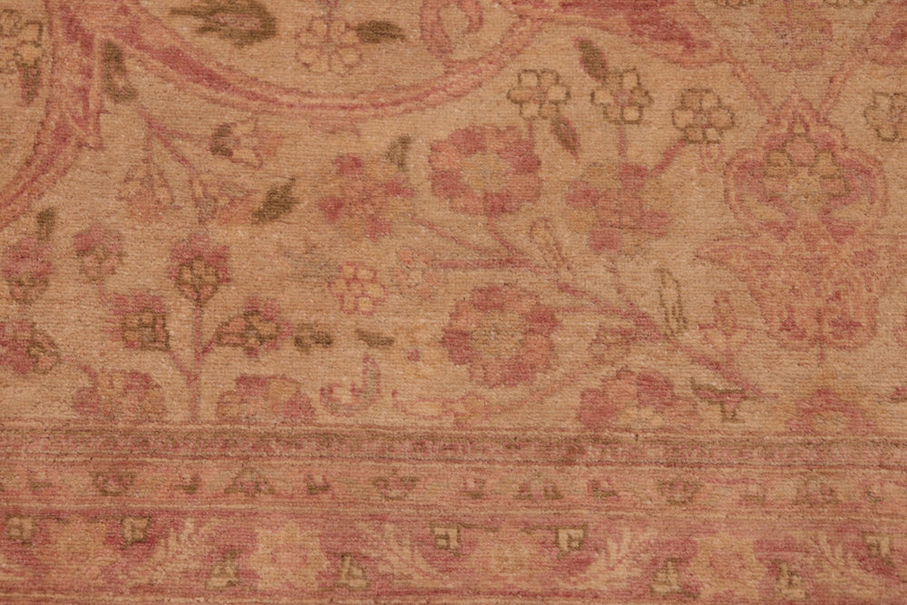 handmade Transitional Lahore Tan Green Hand Knotted RECTANGLE 100% WOOL area rug 8' x 10'
