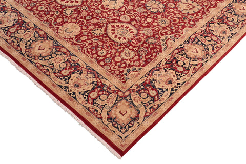 handmade Transitional Anmol Agra Red Blue Hand Knotted RECTANGLE 100% WOOL area rug 8x10