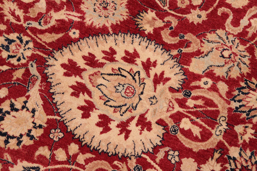 handmade Transitional Anmol Agra Red Blue Hand Knotted RECTANGLE 100% WOOL area rug 8x10