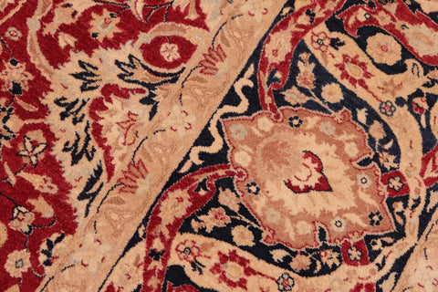 handmade Transitional Anmol Agra Red Blue Hand Knotted RECTANGLE 100% WOOL area rug 8x10
