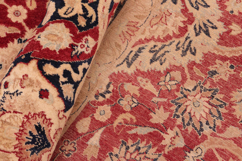 handmade Transitional Anmol Agra Red Blue Hand Knotted RECTANGLE 100% WOOL area rug 8x10