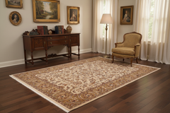 handmade Traditional  Lt. Tan Gold Hand Knotted RECTANGLE 100% WOOL area rug 8' x 10'
