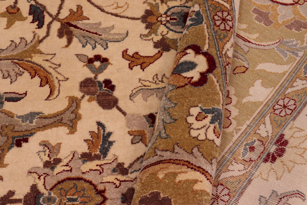 handmade Traditional  Lt. Tan Gold Hand Knotted RECTANGLE 100% WOOL area rug 8' x 10'