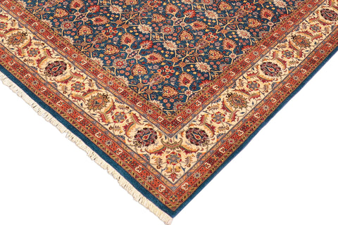 handmade Transitional Design Blue Beige Hand Knotted RECTANGLE 100% WOOL area rug 8' x 10'