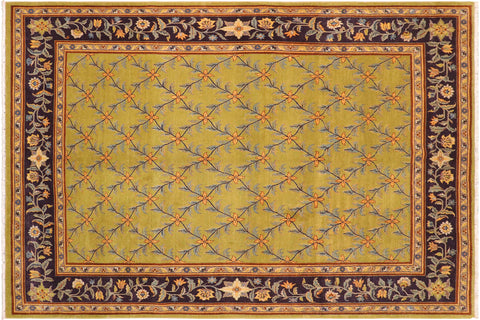 Istanbul Rebbeca Green/Blue Wool Rug - 8'2'' x 9'11''