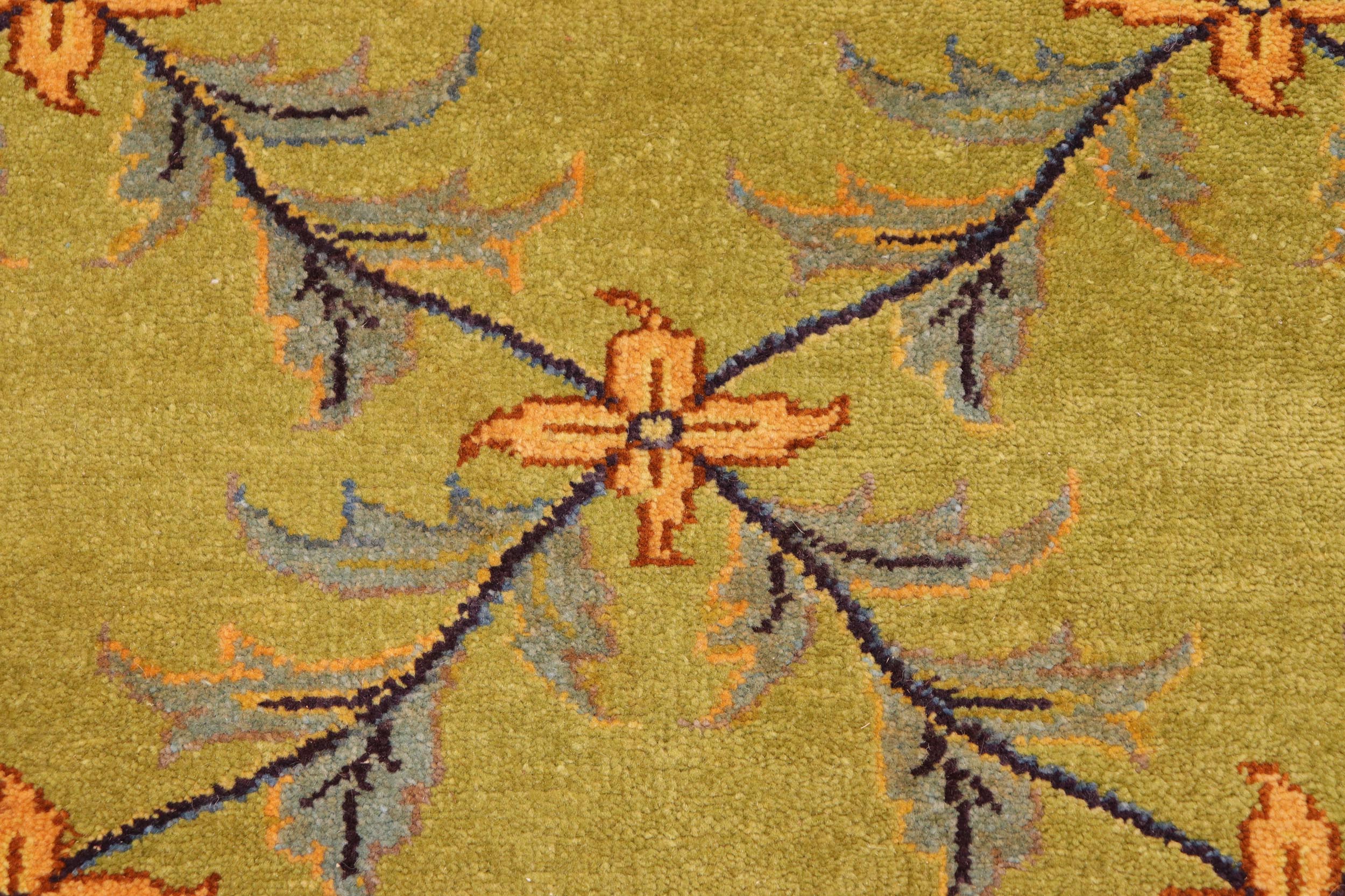 handmade Transitional Design Green Blue Hand Knotted RECTANGLE 100% WOOL area rug 8' x 10'