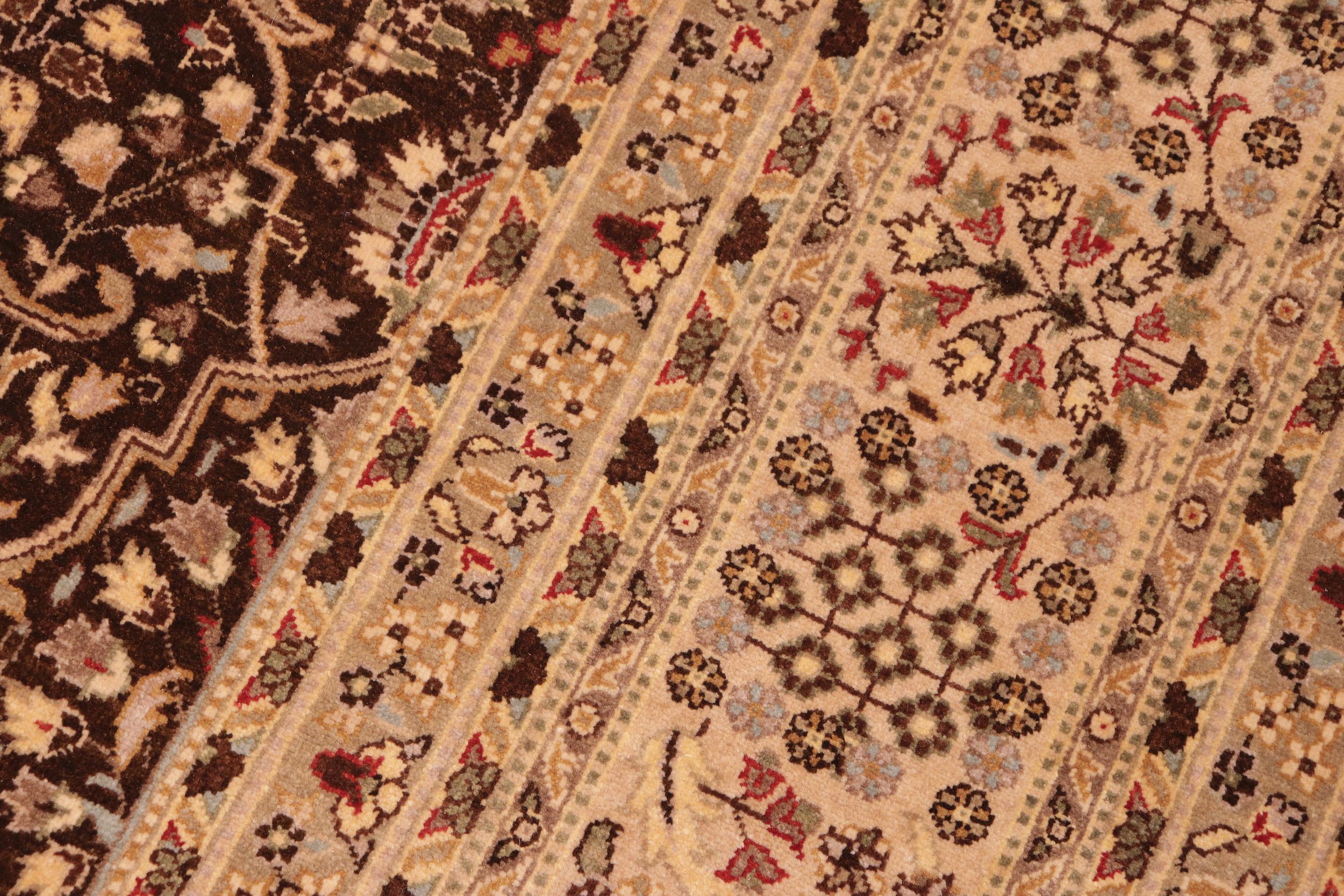 handmade Traditional Tabriz Brown Tan Hand Knotted RECTANGLE 100% WOOL area rug 8' x 10'