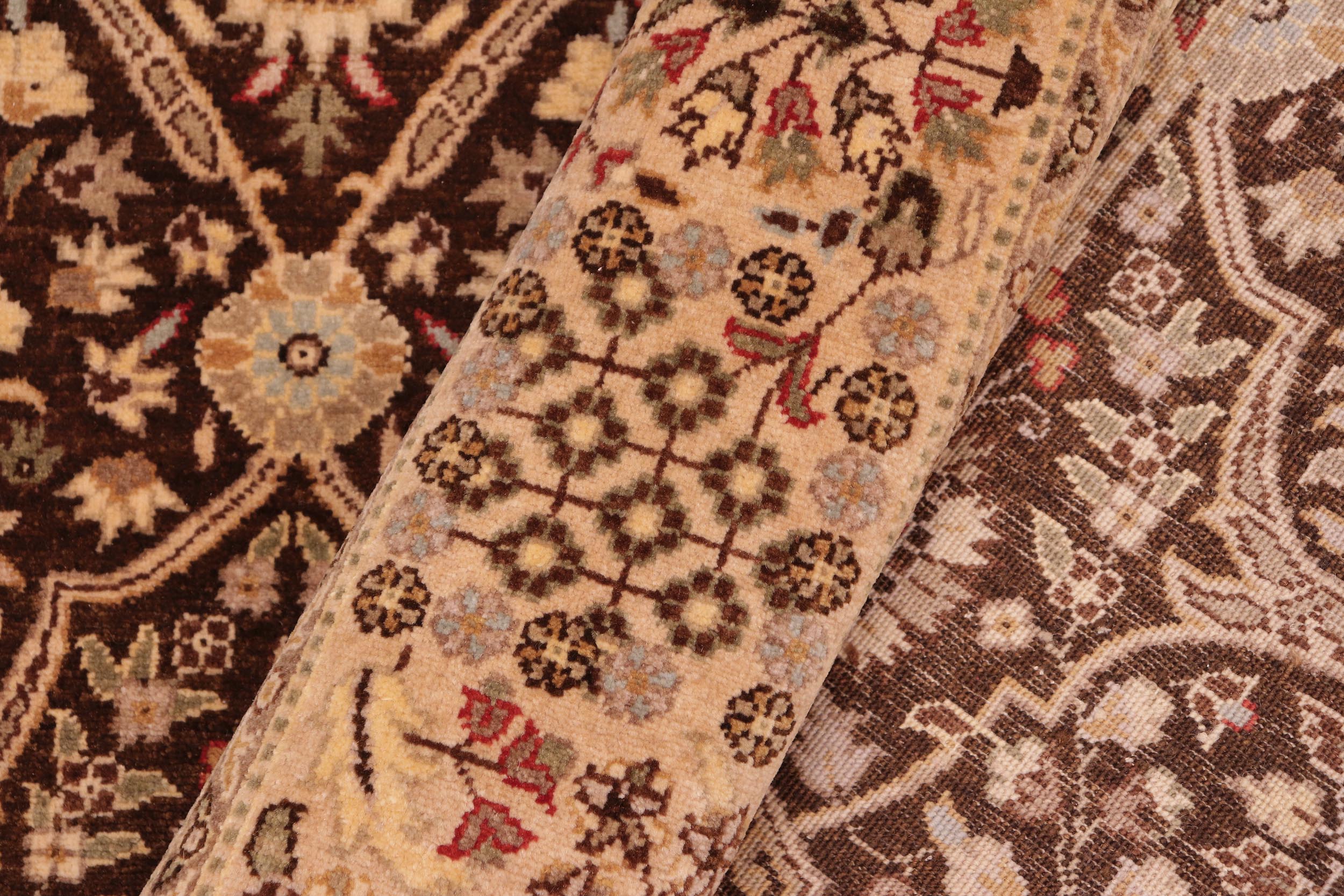 handmade Traditional Tabriz Brown Tan Hand Knotted RECTANGLE 100% WOOL area rug 8' x 10'