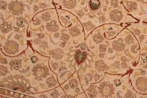 handmade Transitional Taj Ivory Tan Hand Knotted RECTANGLE 100% WOOL area rug 8x10