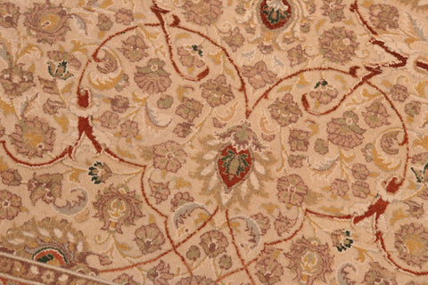 handmade Transitional Taj Ivory Tan Hand Knotted RECTANGLE 100% WOOL area rug 8x10