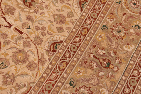handmade Transitional Taj Ivory Tan Hand Knotted RECTANGLE 100% WOOL area rug 8x10