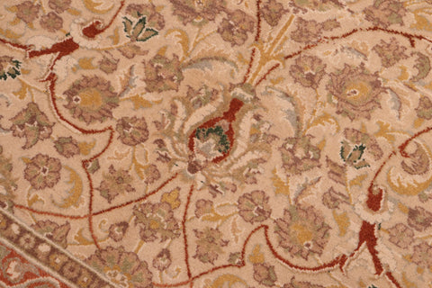 handmade Transitional Taj Ivory Tan Hand Knotted RECTANGLE 100% WOOL area rug 8 x 10