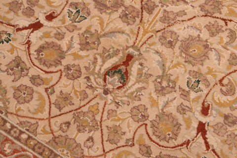 handmade Transitional Taj Ivory Tan Hand Knotted RECTANGLE 100% WOOL area rug 8x10