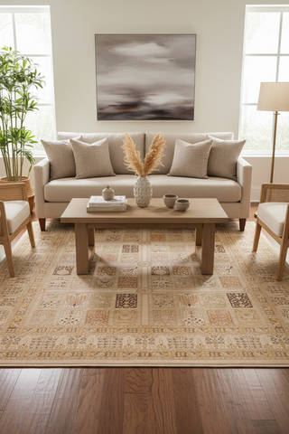 handmade Transitional Design Tan Brown Hand Knotted RECTANGLE 100% WOOL area rug 8' x 10'