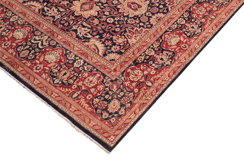 handmade Transitional Sultanabad Drk. Blue Red Hand Knotted RECTANGLE 100% WOOL area rug 8x10