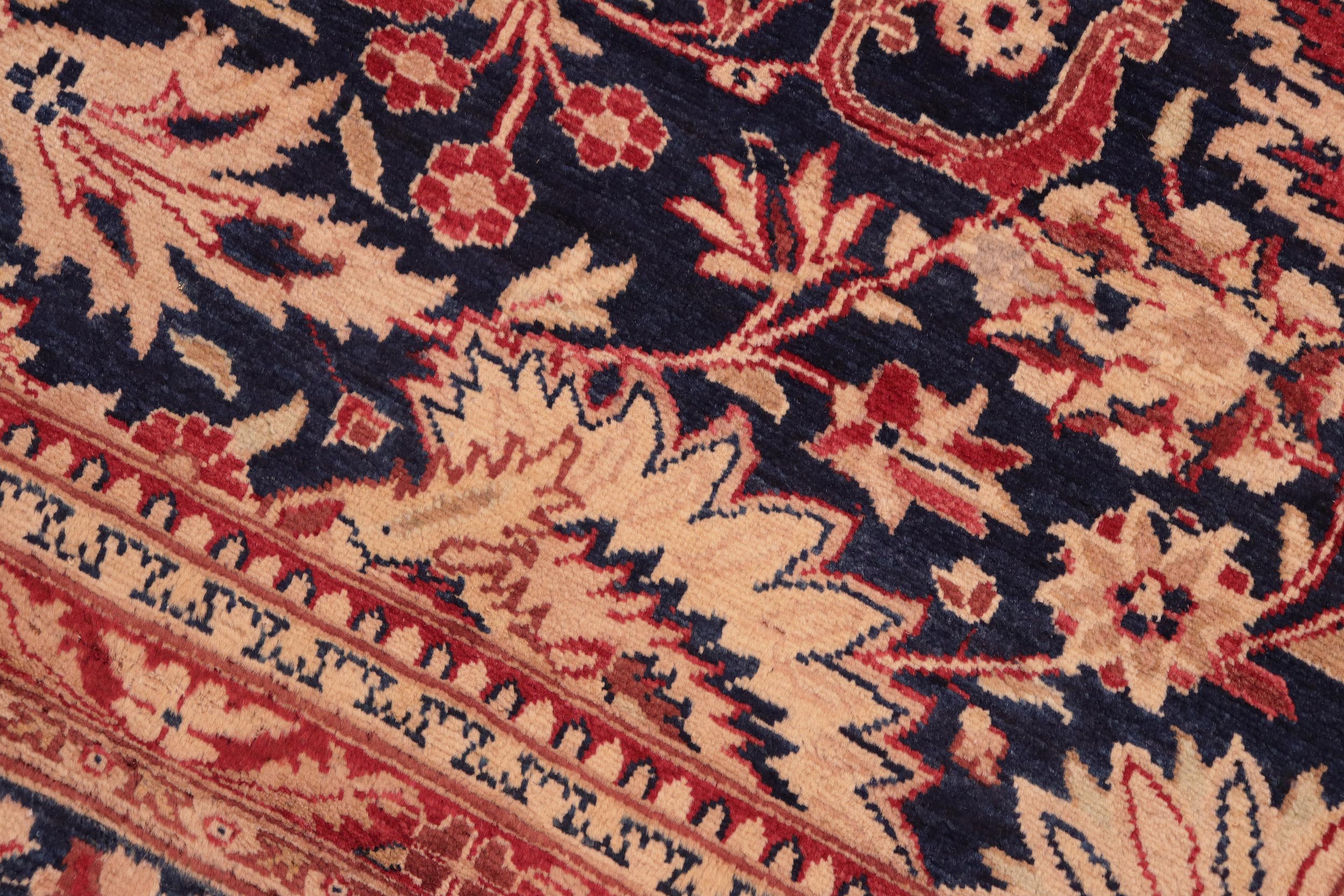handmade Transitional Sultanabad Drk. Blue Red Hand Knotted RECTANGLE 100% WOOL area rug 8 x 10