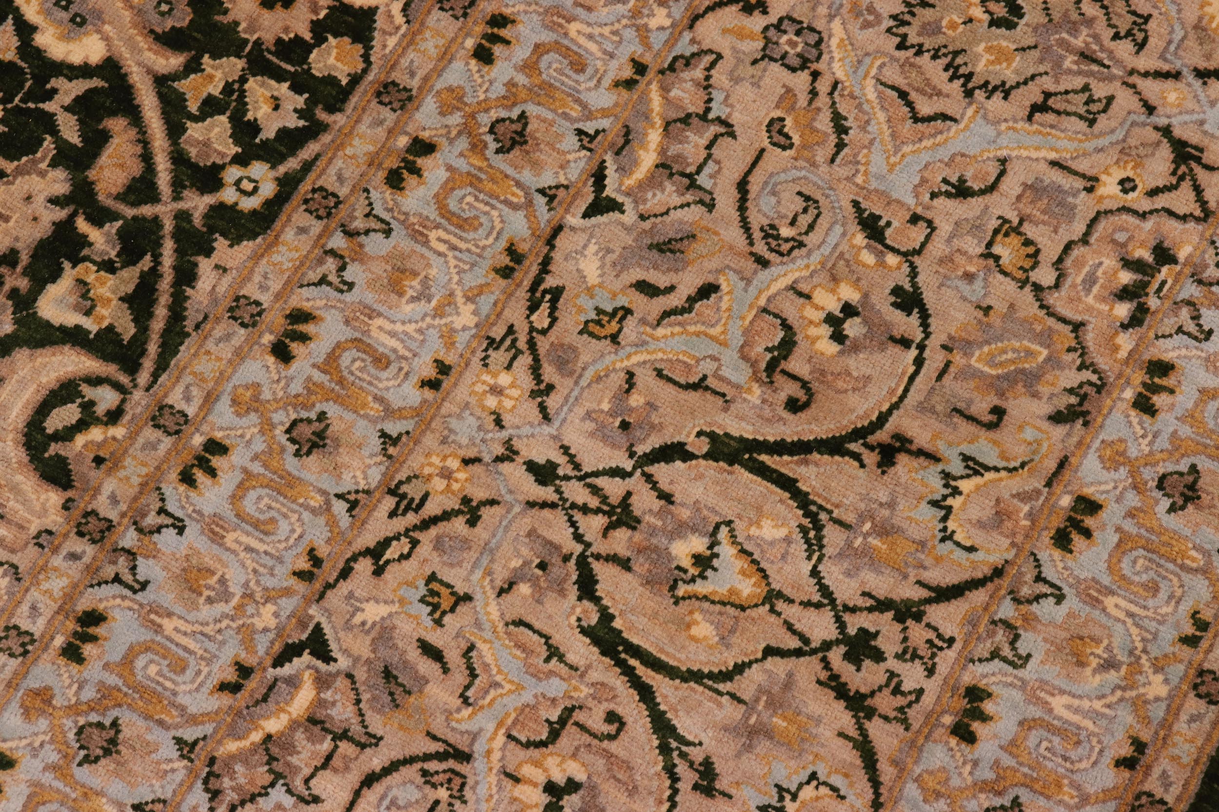 handmade Traditional Design Drk.green Lt. Gray Hand Knotted RECTANGLE 100% WOOL area rug 8' x 10'