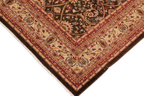 handmade Transitional Design Brown Beige Hand Knotted RECTANGLE 100% WOOL area rug 8' x 10'