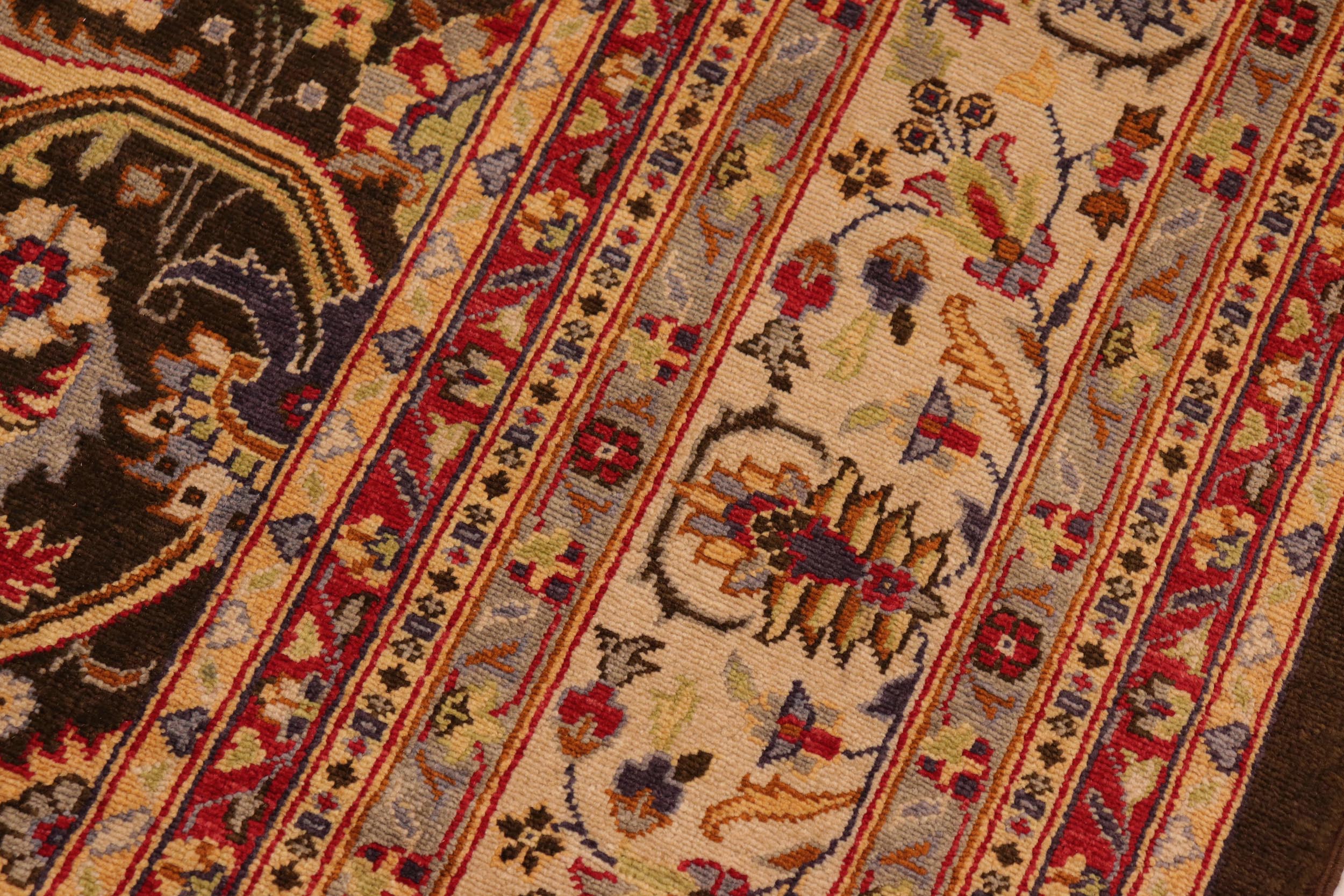handmade Transitional Design Brown Beige Hand Knotted RECTANGLE 100% WOOL area rug 8' x 10'