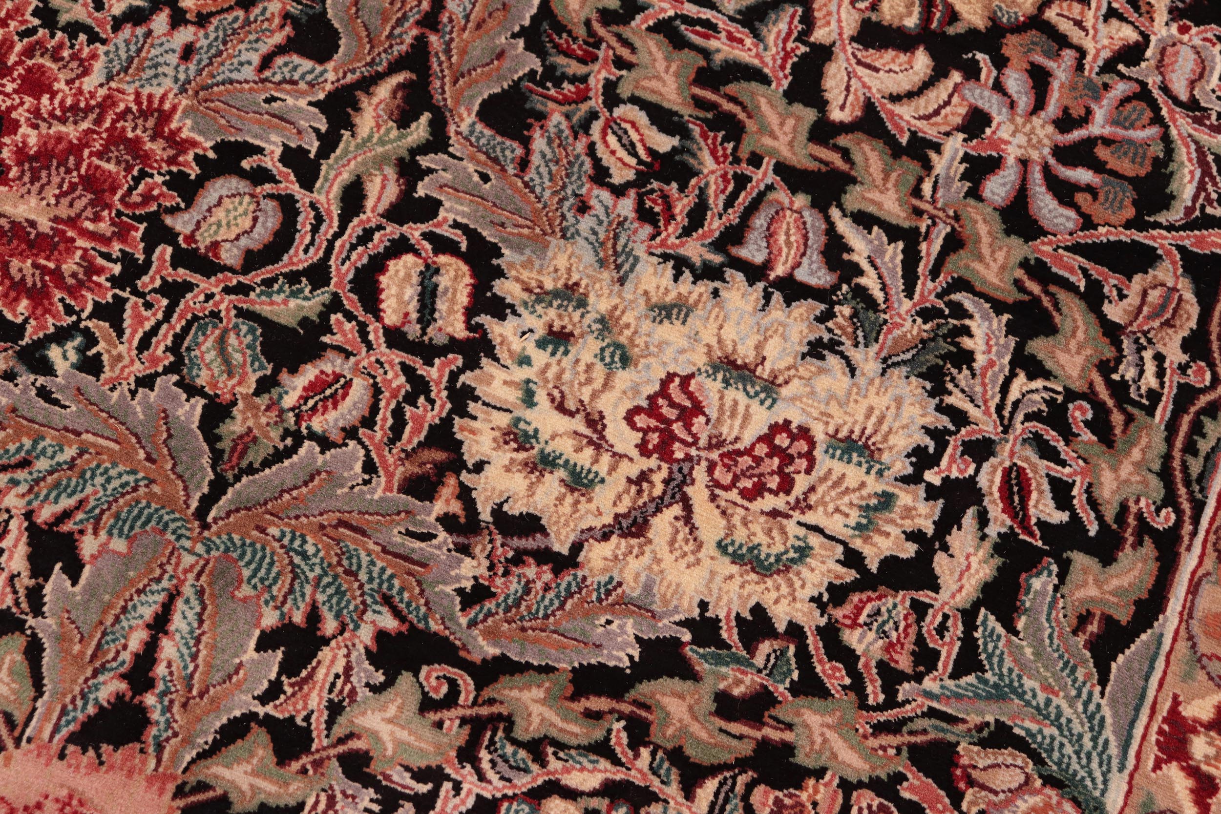 handmade Transitional Hashmi Black Beige Hand Knotted RECTANGLE 100% WOOL area rug 8x10