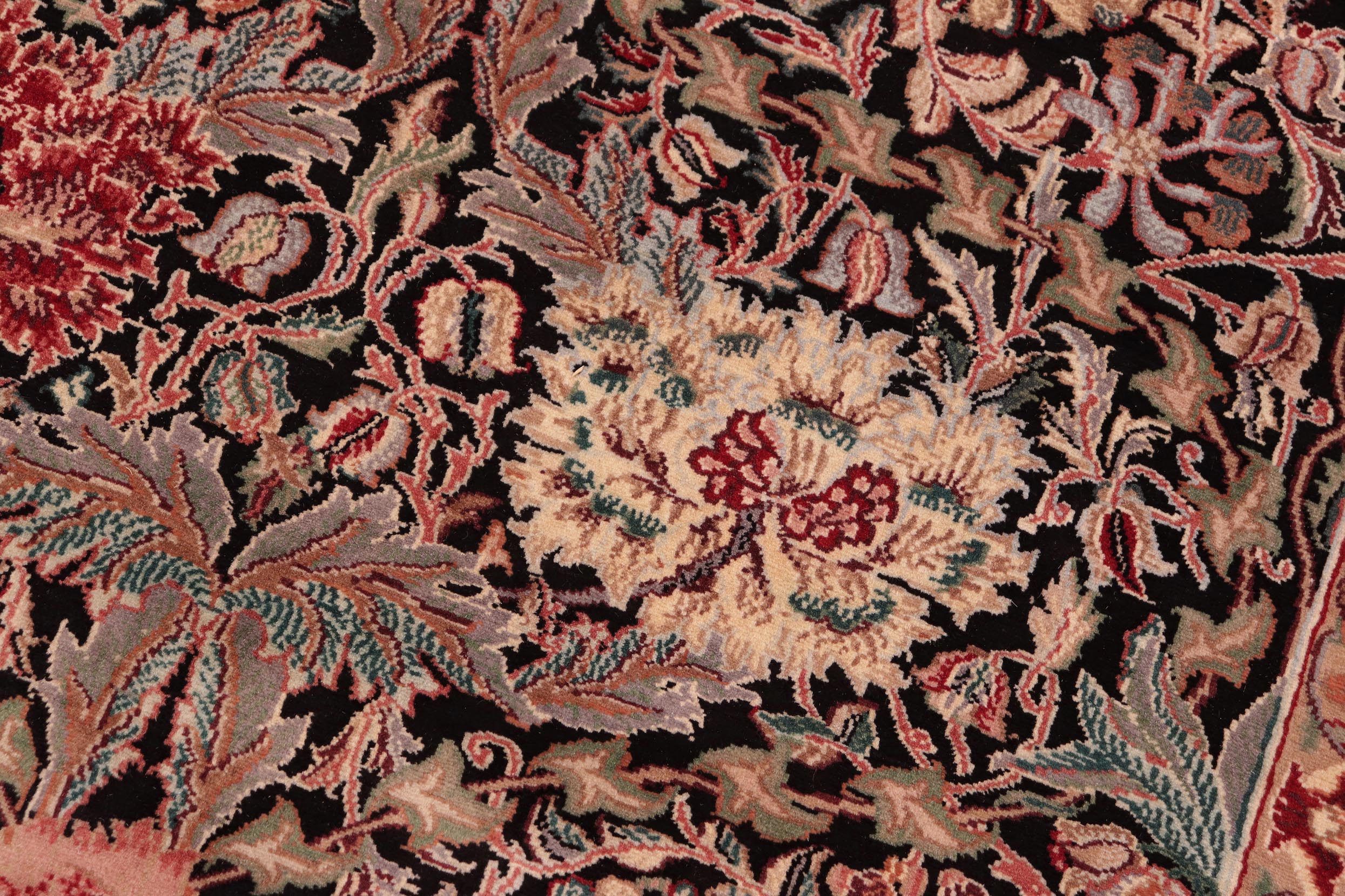 handmade Transitional Hashmi Black Beige Hand Knotted RECTANGLE 100% WOOL area rug 8x10