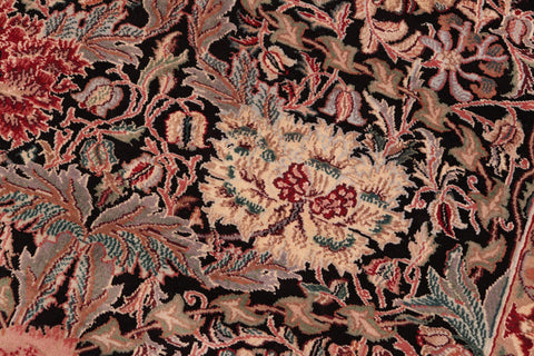 handmade Transitional Hashmi Black Beige Hand Knotted RECTANGLE 100% WOOL area rug 8x10