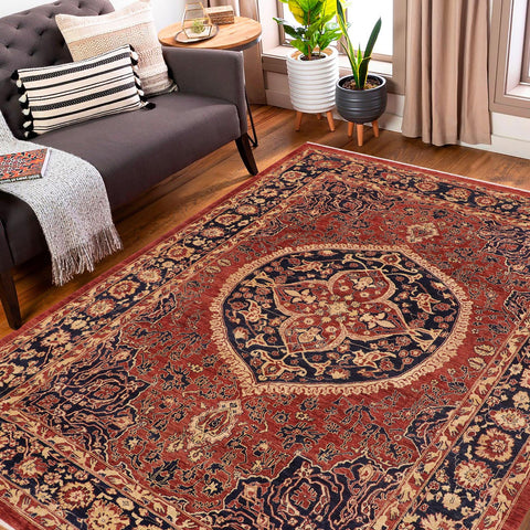 handmade Traditional Kafkaz Rust Blue Hand Knotted RECTANGLE 100% WOOL area rug 9' x 11'