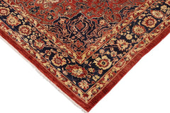 handmade Traditional Kafkaz Rust Blue Hand Knotted RECTANGLE 100% WOOL area rug 9 x 11