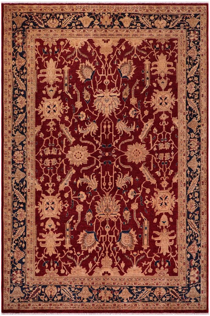 handmade Traditional Kafkaz Red Blue Hand Knotted RECTANGLE 100% WOOL area rug 9 x 12