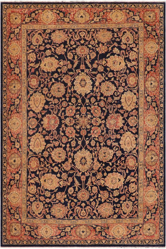 handmade Traditional Kafkaz Blue Salmon Hand Knotted RECTANGLE 100% WOOL area rug 9 x 12