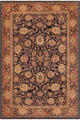 handmade Traditional Kafkaz Blue Salmon Hand Knotted RECTANGLE 100% WOOL area rug 9 x 12