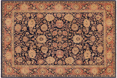 handmade Traditional Kafkaz Blue Salmon Hand Knotted RECTANGLE 100% WOOL area rug 9x12