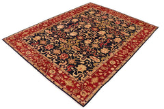 handmade Traditional Kafkaz Blue Red Hand Knotted RECTANGLE 100% WOOL area rug 9 x 12