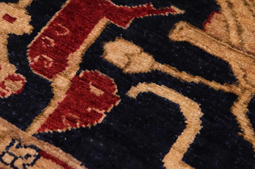 handmade Traditional Kafkaz Blue Red Hand Knotted RECTANGLE 100% WOOL area rug 9 x 12